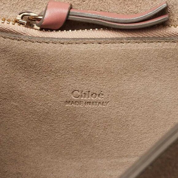 Chloe Pink/Brown Leather and Suede Faye Medium Shoulder Bag - Picture 10 of 10